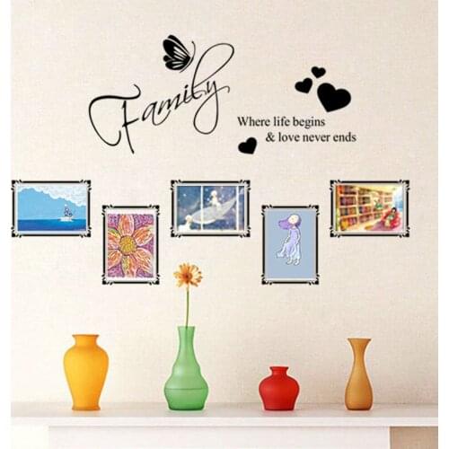 Vinyl Photo Frame Family Quotes Wall Stickers Living Room Decor 8562. Diy Home Decals Art Posters Adesivos De Paredes Paper 4.0