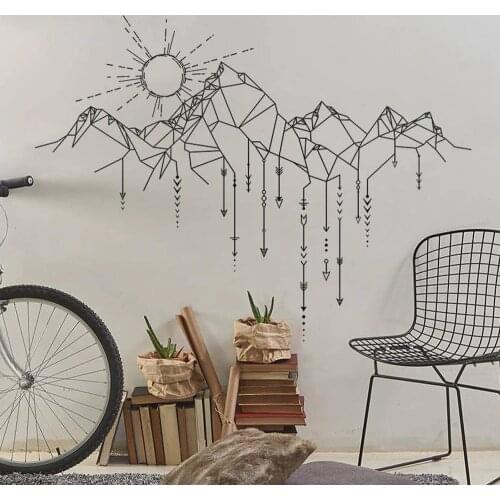 YOYOYU 40 colors Vinyl wall stickers for kid room Geometric Mountain Removeable Wall Decal Bedroom Livingroom Wall Decor ZX247