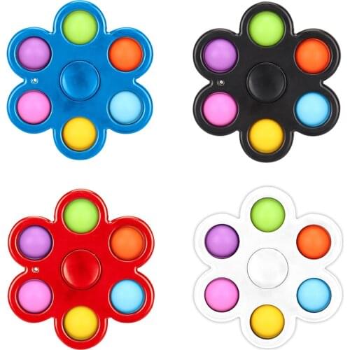 Funny Kids Simple Dimple fidget Gyro Keychains Push Bubble Sensory Toy Anti-stress Relaxing Fidget Autism Toys dropshipping