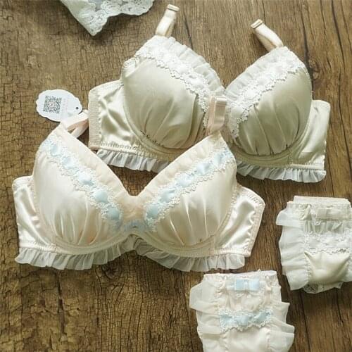 Plus Size Lingere Ethika Women Set 2 Piece Push Up Bra and Panty for Women Bralette Set Lace Water Soluble Flower Underwear New