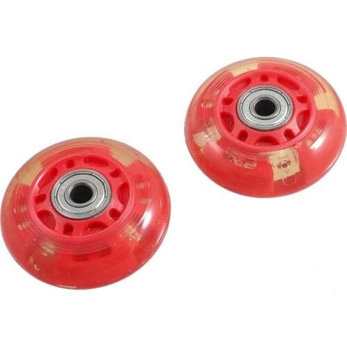 1 Pair 8mm Dia 608ZZ Bearing Inline Scooter Skating Skate Wheel Red