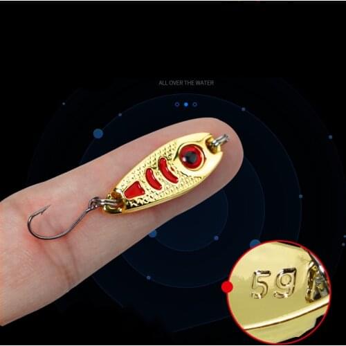 1 Pcs Mini Metal Lure 1.5g 2.5g 3.5g 5g Hard Bait Red Point Luminous Fly Fishing Tackle Wobblers Isca Artificial Spoon Fishing