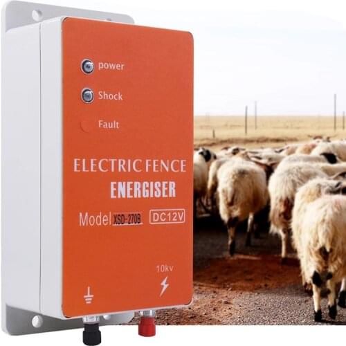 10KM Electric Fence Solar Energizer Charger Controller High Voltage Horse Cattle Poultry Farm Animal Fence Alarm Livestock Tools
