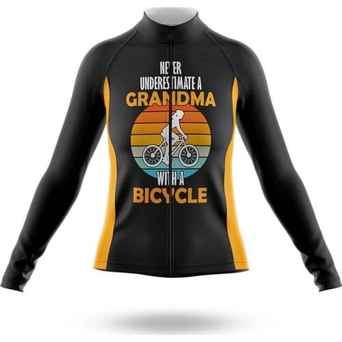 2021 Grandma Women Cycling Jersey Long Sleeve Clothing Race Road Bike Shirts Bicycle Tops MTB Uniform Maillot