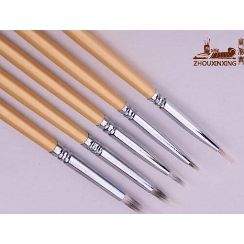 Zhouxinxing 5Pcs/Set watercolor pen Gold rod three color nylon hair hook line painting brush pen Painting Materials Art Supplies