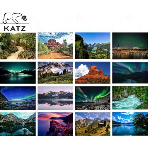 Glacier Aurora Diamond Painting Modern Garden Path Landscape Full Diamond Embroidery Handmade Diy Diamond Art Painting Home Deco