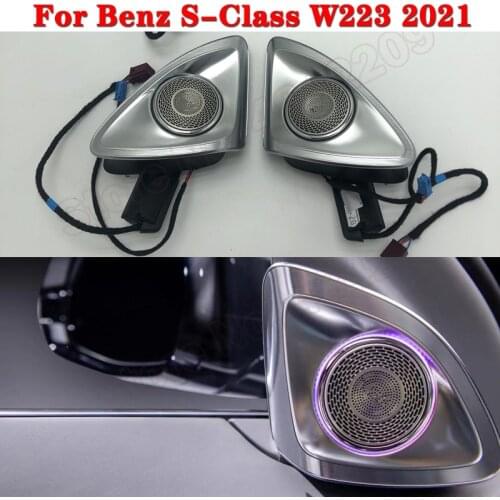 Car Ambient Light For Mercedes-Benz S-Class W223 2021 64-Color Led Neon Atmosphere Lamp Original 4D Rotating Tweeter Speaker