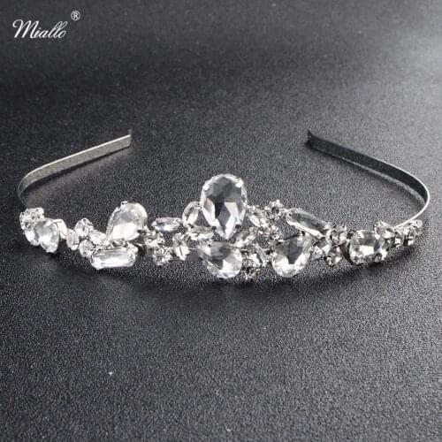 Miallo Fashion Messy Austrian Crystal Stone Princess Tiaras and Crowns Wedding Dress Hair Jewelry Accessories Hairpieces