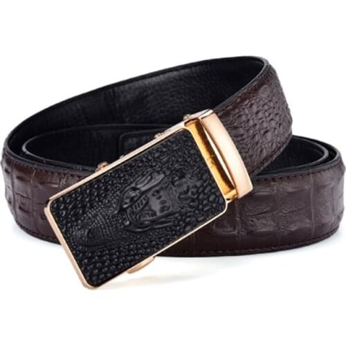 Anxianni Designer Cowskin Genuine Straps Cowhide Crocodile Pattern Automatic Buckle Belts Top Grade Brand Belt