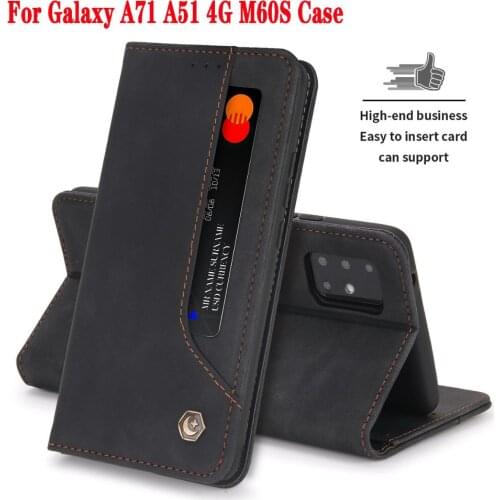 Brand POLA Retro Skin Feel Flip Unique Magnet Design Stand Case Cover For Samsung Galaxy A52 A32 A71 A51 A41 A31 A21S A11 M51