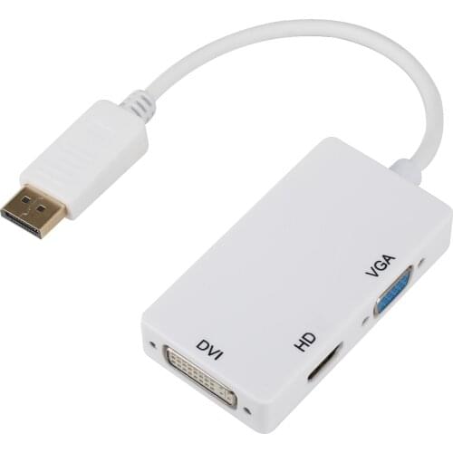 For 3 in 1 DisplayPort DP to HDMI compatible DVI VGA adapter cable 1080P converter connector for PC projector laptop