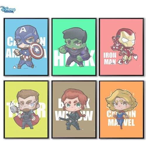 Marvel Anime Canvas Painting Captain America Iron Man Spiderman Posters and Prints Wall Art Picture For Living Room Home Decor