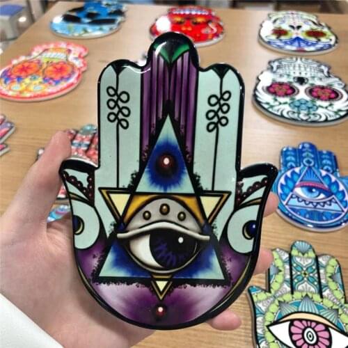 Creative Ceramic Palms and Skull Cup Pads For Healing Energy Home Decor