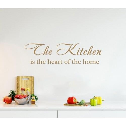 Kitchen Home Self Wall Decal Quote The Kitchen Is The Heart Of The Home Vinyl Adhesive Houseware Wall Stickers Art Mural SYY269