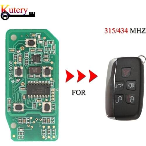 Kutery Remote Car Key Circuit Board For Land Rover Range Rover LR2 LR4 5 Buttons 315/434MHZ With ID49 Chip