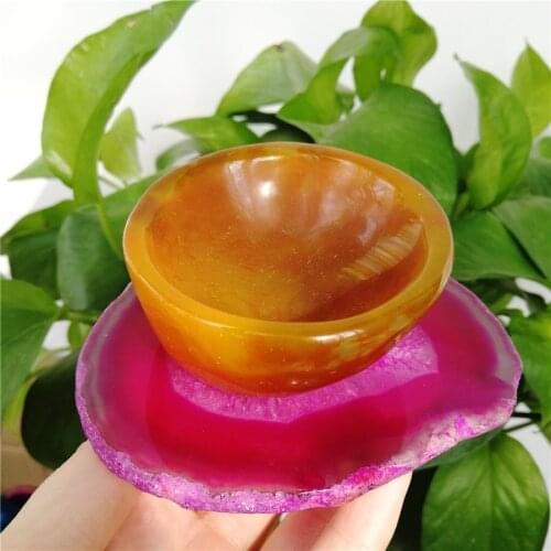 Tableware Set Agate Coaster & Bowl Restaurant Teacup Storage Tray Top Grade Home Decor Gemstones Drink Cup Holder Kitchen Tools