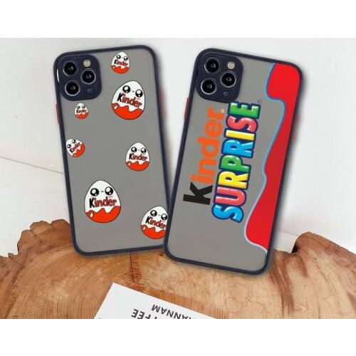 New Trolly egg KINDER JOY Surprise Phone Case For iphone 12 11 Pro Max Mini XS 8 7 Plus X SE 2020 XR Matte Transparent Cover