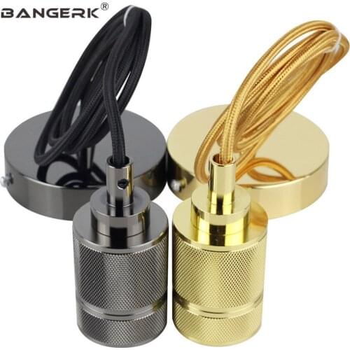 DIY Industrial Edison Lamp Base Vintage Pendant lights E27 Screw Bulb Light Holder Aluminum Antique Decor Fittings Lighting