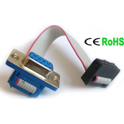 Idc db9 to IDC 10P 2.54 pitch rs232 serial extension jumper extender cable