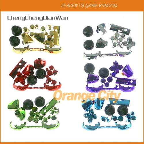 20sets/lot Chrome Silver Mod LB RB RT LT Bumper joystick cap Full Set Buttons for Xbox One S for xbox one slim Game Controller