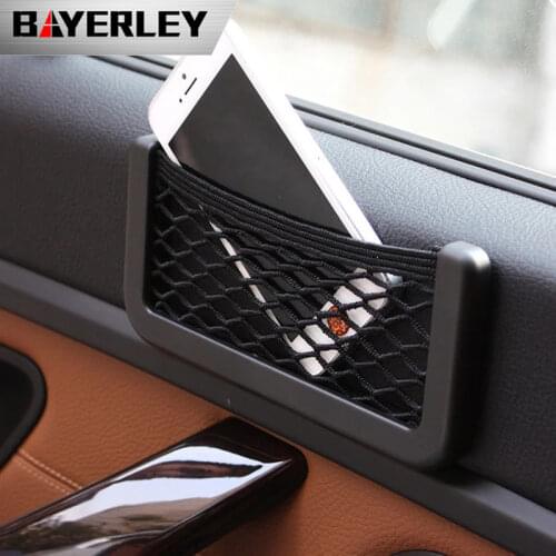 Car Mesh Net Bag Car Organizer Universal Storage Net Holder Pocket for BMW E46 Creative Sundry Mesh Bag Car Styling Accessories