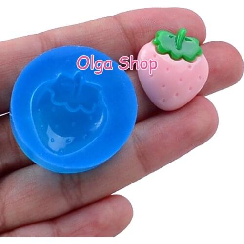 SYL123 22.1mm x 19.9mm Strawberry Silicone Mold Fondant Cake Decoration Candy Resin Clay DIY Candle Soap FOOD SAFE OVEN SAFE