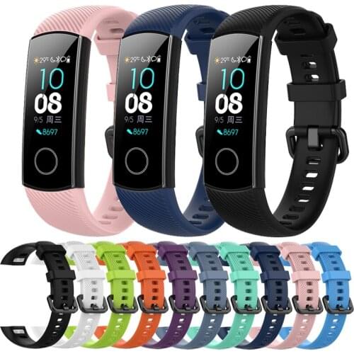 Replacement Strap for Huawei Honor Band 5 4 Smartwatch Compatible with Huawei Honor Band 4 5 Fitness Tracker Silicone Band Strap