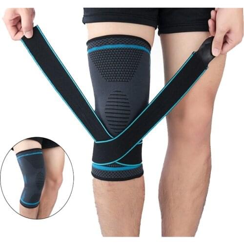 1PC Sports Kneepad Men Pressurized Elastic Knee Pads Support Fitness Gear Basketball Volleyball Brace Protector