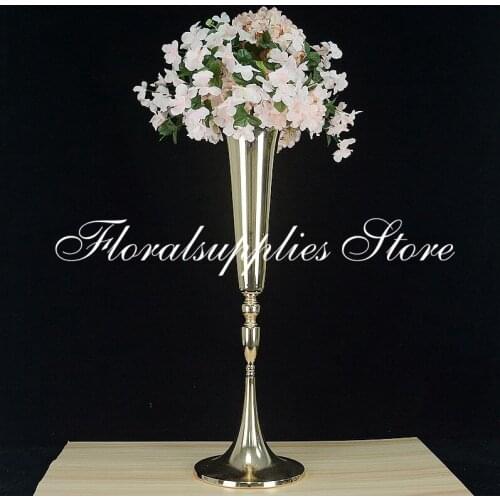 Wedding Metal Gold Flower Vase Column flower Stand for Wedding Centerpiece Decoration