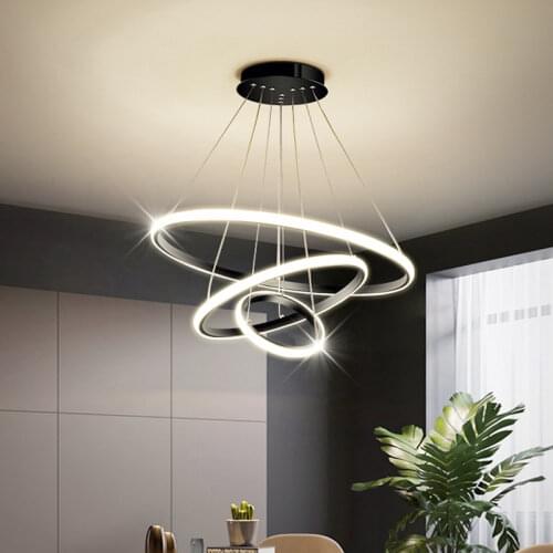Nordic personality restaurant LED ring cashier counter dining table bar modern minimalist home dining Pendant Lights LX102803