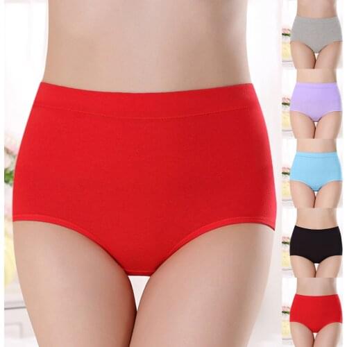 Briefs Womens Lingerie cotton panties underwear трусы женские basic нижнее белье женское solid color Skin-friendly fabric U