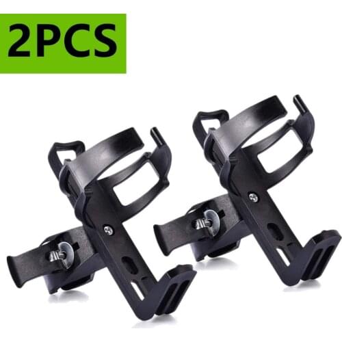2Pcs Bike Water Bottle Holder No Screws Adjustable Bicycle Water Bottle Rack Cage 360 Degree Rotating for MTB Stroller Motorcy