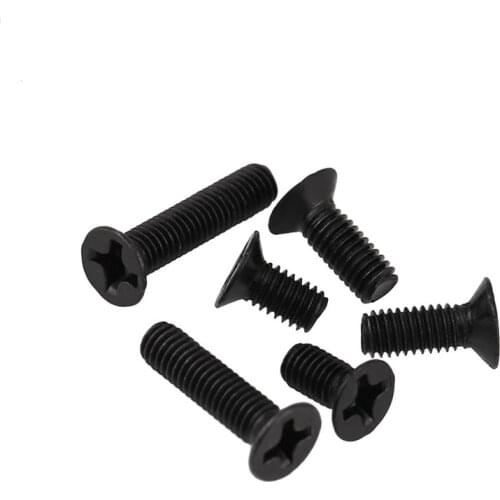800~2000pcs/ lot Flat head screws carbon steel screws M1 M1.2 M1.4 M1.6 M1.7*3 screws black Nickel plated KM screws DIN965