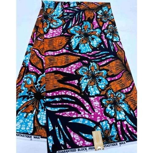 High Quality African Glam Glitter Golden Wax Fabrics Nigerian Ankara Printed Wax Materials Cotton Satin For Sewing Dress 6Yards