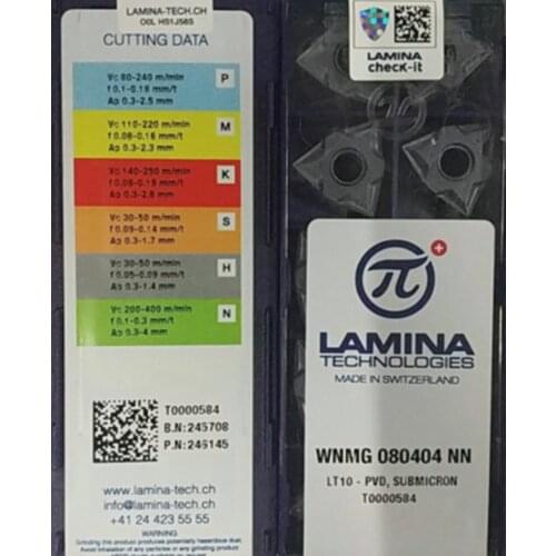 WNMG080404 WNMG080408 WNMG080412 NN LT10 swiss Lamina Carbide insert Processing: stainless steel, steel, cast iron. Etc