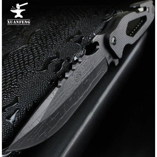 XUANFENG Outdoor Portable Army Knife Wilderness Growth Model Self-defense Knife Sharp Multifunctional Special War Straight Knife