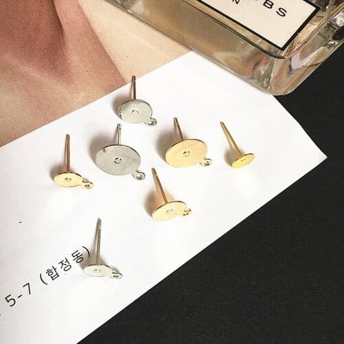 DIY handmade jewelry accessories with simple metal hanging round flat earrings pendant materials