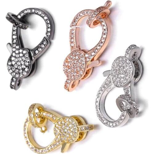 2pcs Zirconia Strawberry Shape Charm Lobster Clasp Jewelry Findings 13 * 26 mm for bracelet Necklace DIY Jewelry Making