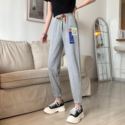 2021 summer Female Long Trousers Chic High Waist Straight Pants Women Sweatpants