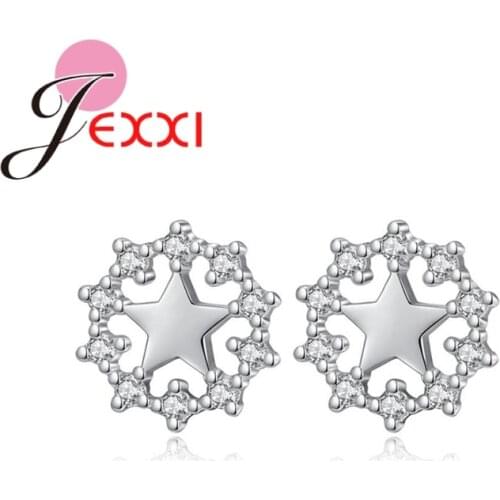925 Sterling Silver Stud Earrings for Women Created Star Earrings Classic Romantic Style For Women Party Accessories