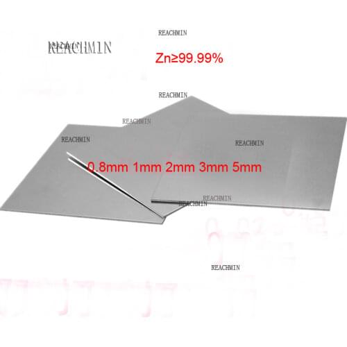 0.8mm 1mm 2mm 3mm 5mm thickness Conductive zinc sheet zinc strip zinc foil electrode Experiment Zn plate 99.99