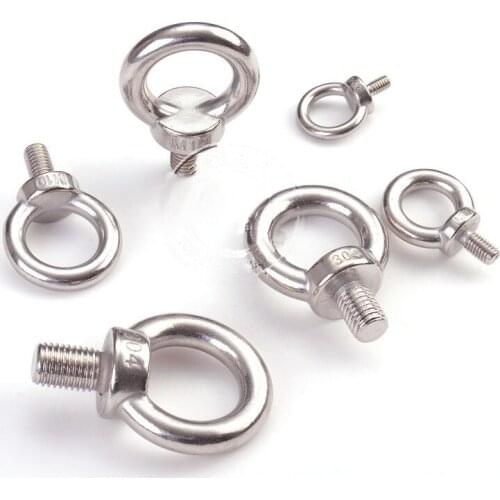 1pcs stainless steel ring hook screw with eyebolt m3m4m5m6m8m10-m24