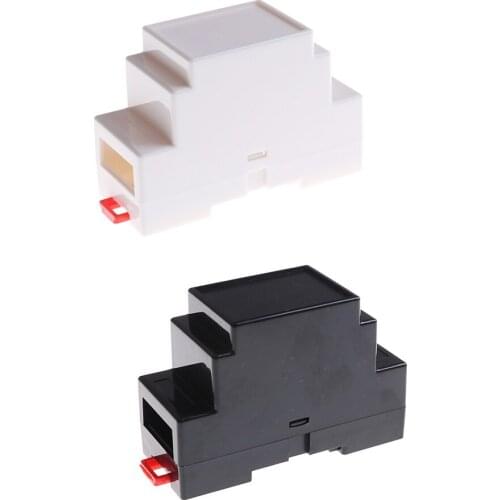 1PC Plastic Electronics Box Project Case DIN Rail PLC Junction Box 2Colors 88x37x59mm