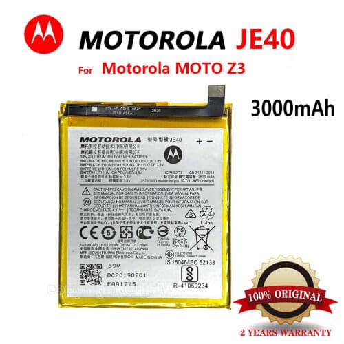 100% Original 3000mAh JE40 For Motorola Moto Z3 Phone High quality Battery +Tracking number