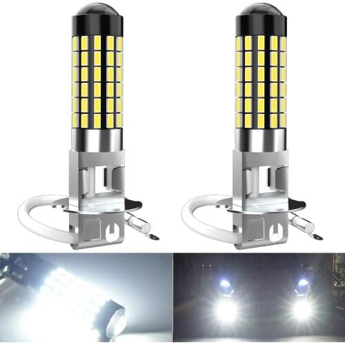 2x Super Bright H1 H3 881 880 Front Rear Fog Lights Bulbs 50W 78SMD LED White Head Lamp DC12V Auto Driving Bulbs 6000K Foglamp