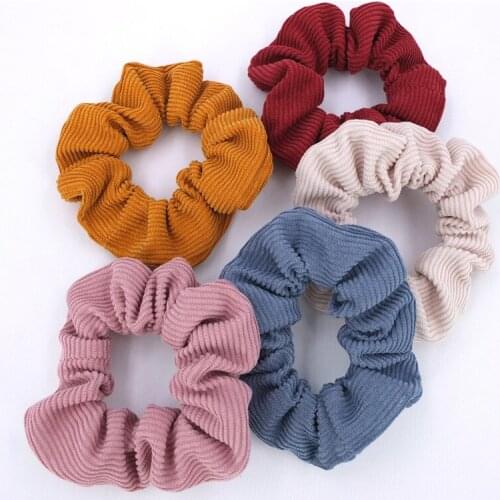 32 Pcs/Lot, 2021 New Women Girls Corduroy Scrunchies Elastic Hair Bands Ponytail Holder Hair Ties Hair Accessories