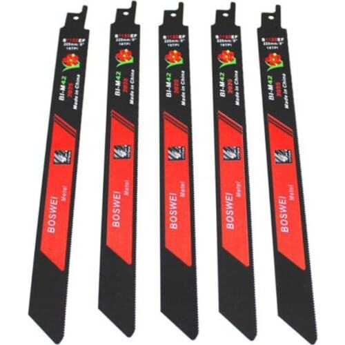 5pcs 225mm Reciprocating Quick Sabre Saw Blades Cutting Metal Woodworking Tool