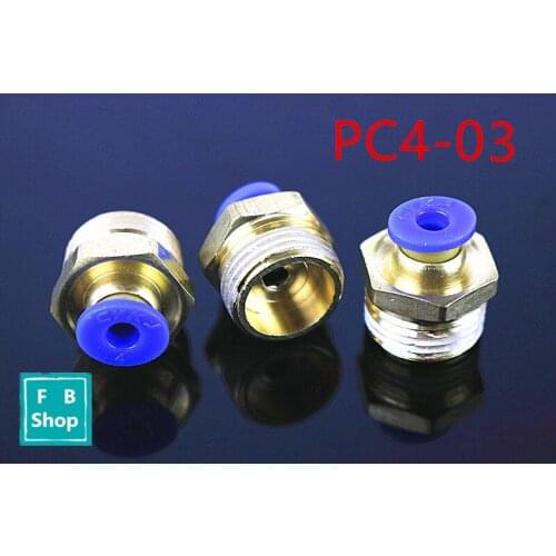 5pcs PC4-01 Pneumatic Connectors For V6 V5 3D Printers Parts 1.75mm 3mm Quick Coupler J-head Fittings Hotend Copper Part