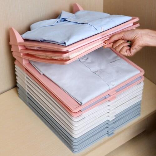 5 pcss Lazy Folding Clothes Board Storage Artifact Creative Wardrobe Organize Clothes Pants Sweater Shirt Board Two Sizes