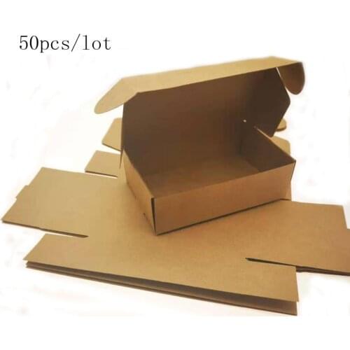 50 Pcs/Lot 11.5x7x3.5cm Cute Square Kraft Packaging Box Wedding Party Favor Supplies Handmade Soap Chocolate Candy Storage Cart